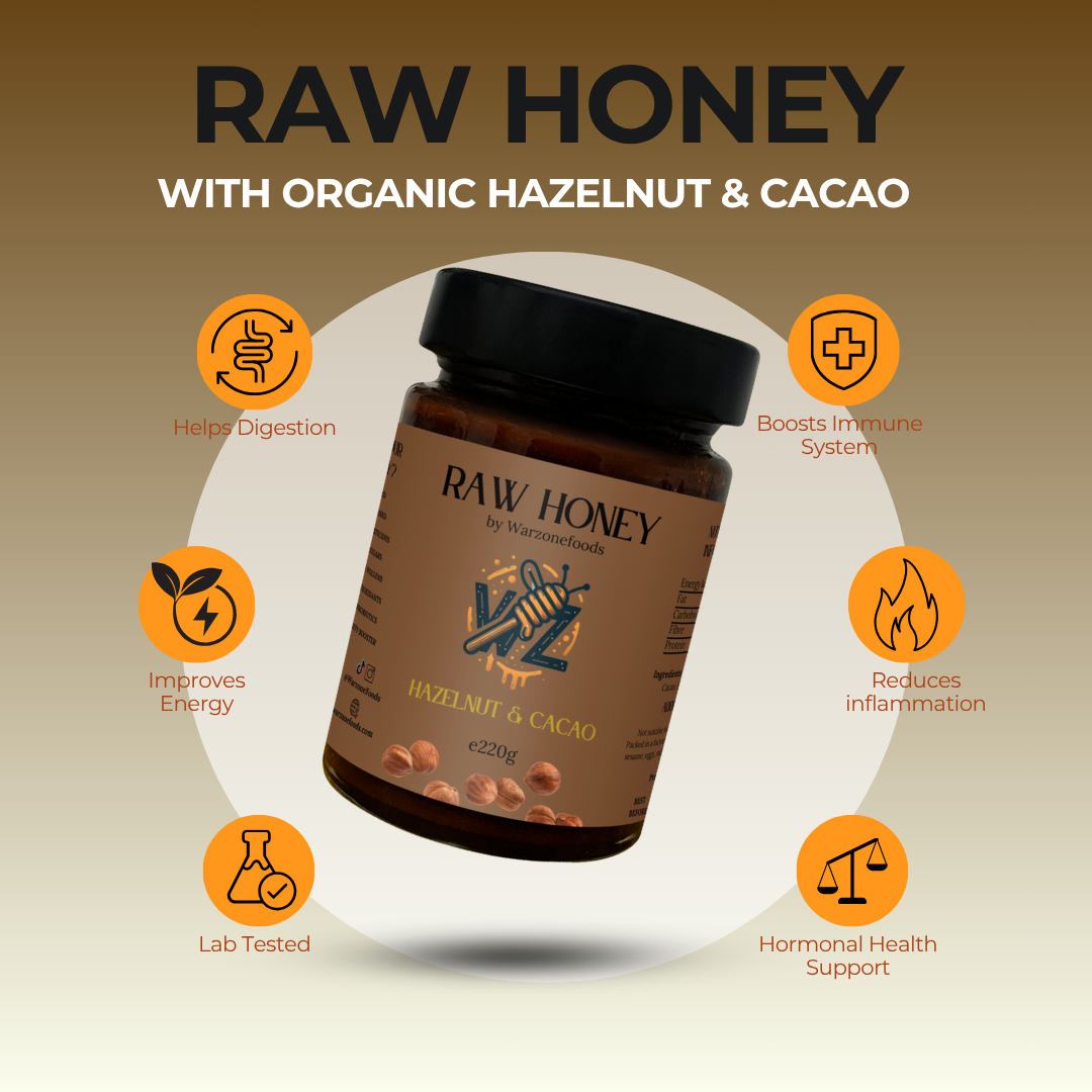 Hazelnut and Cacao Raw Honey