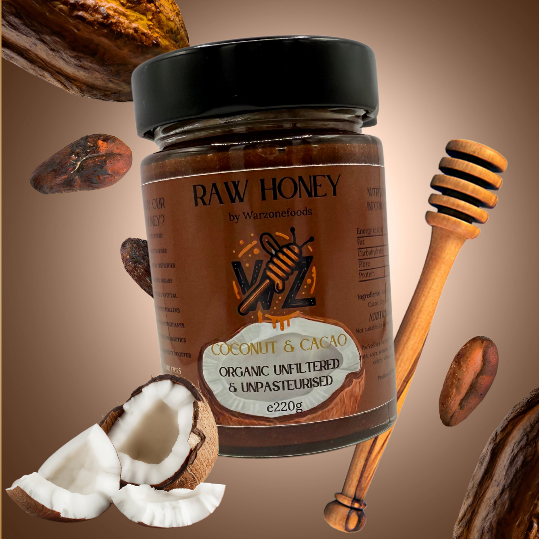 Coconut & Cacao Infused -Raw Honey